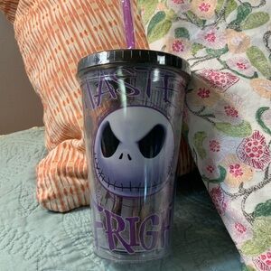 Purple Skull Tumbler with Straw